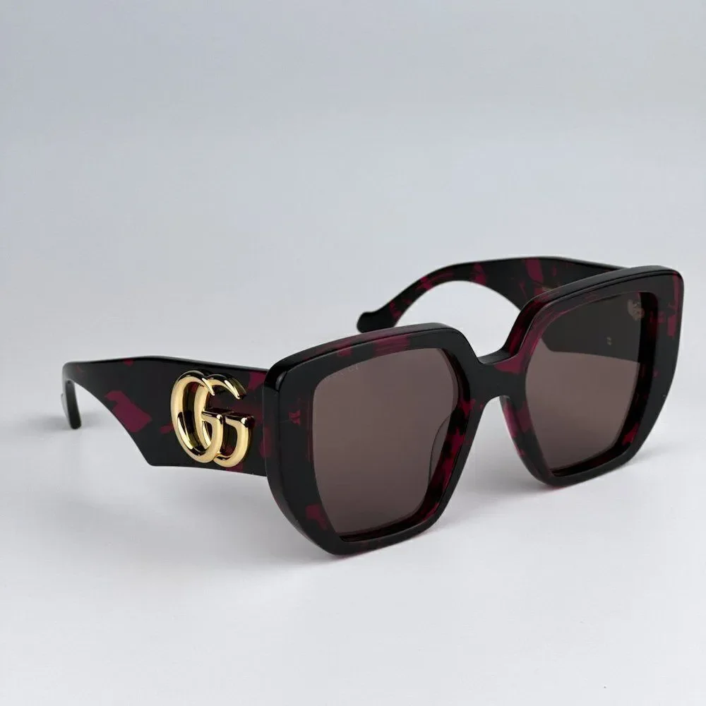 SALE! NEW Gucci GG0956S 008 Havana Violet Brown Cat Eye Unisex Sunglasses